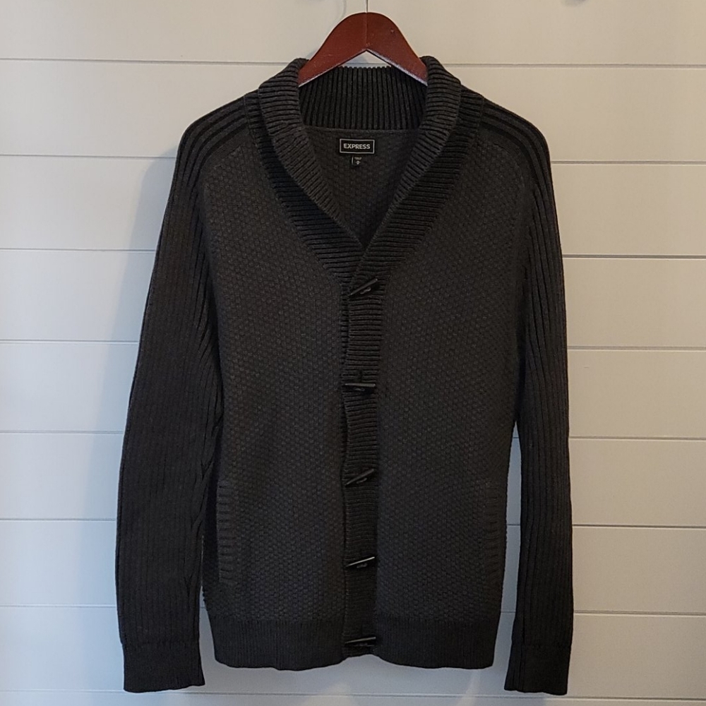 Express Cardigan Sweater Grey - Medium
